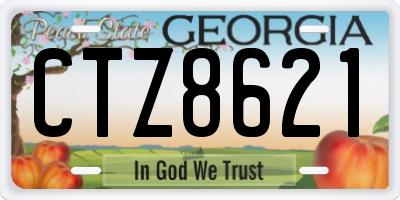 GA license plate CTZ8621