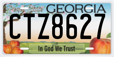 GA license plate CTZ8627