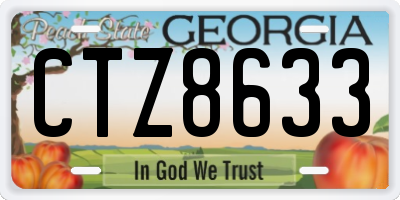 GA license plate CTZ8633