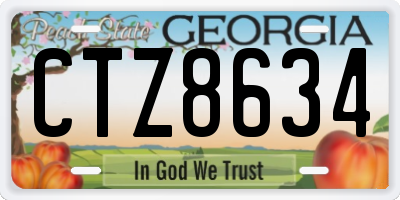 GA license plate CTZ8634