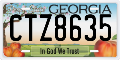 GA license plate CTZ8635