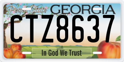 GA license plate CTZ8637