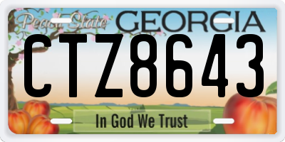 GA license plate CTZ8643