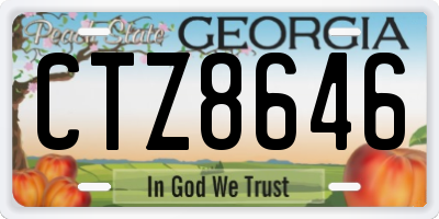 GA license plate CTZ8646
