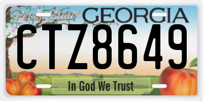 GA license plate CTZ8649