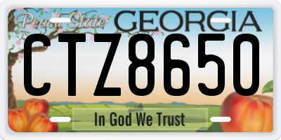 GA license plate CTZ8650