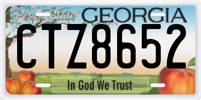 GA license plate CTZ8652