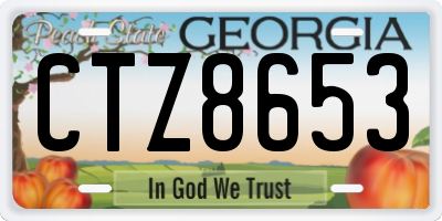 GA license plate CTZ8653