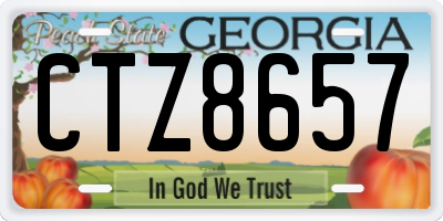 GA license plate CTZ8657