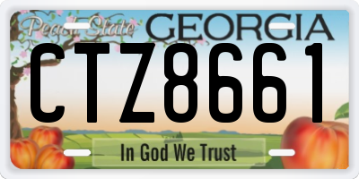 GA license plate CTZ8661