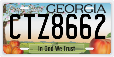 GA license plate CTZ8662