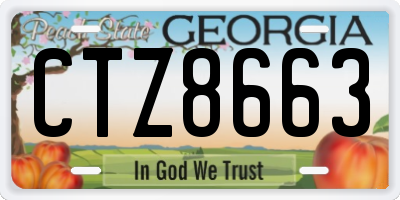 GA license plate CTZ8663
