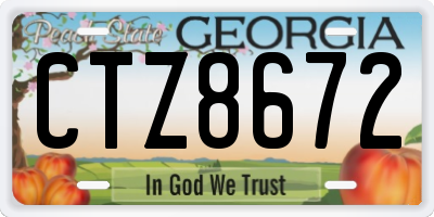 GA license plate CTZ8672