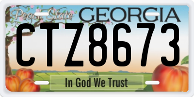 GA license plate CTZ8673