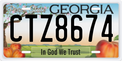 GA license plate CTZ8674