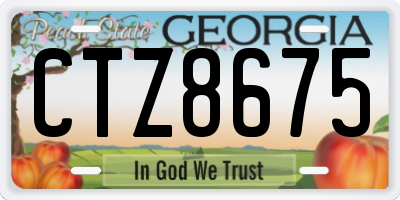 GA license plate CTZ8675
