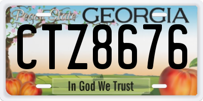 GA license plate CTZ8676