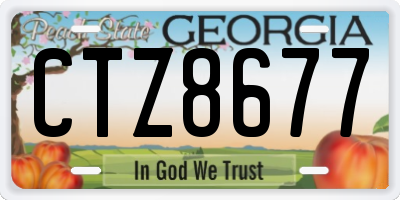 GA license plate CTZ8677
