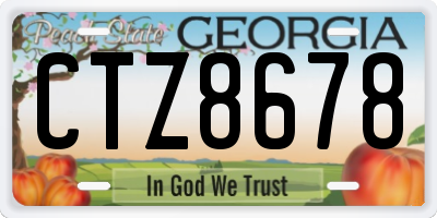 GA license plate CTZ8678