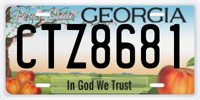 GA license plate CTZ8681