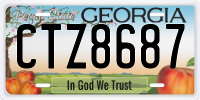 GA license plate CTZ8687