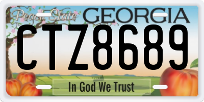 GA license plate CTZ8689