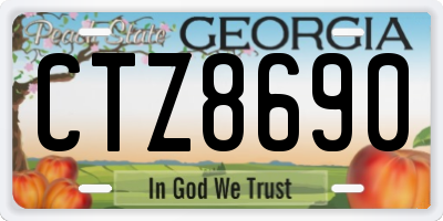 GA license plate CTZ8690