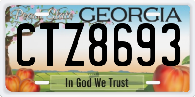GA license plate CTZ8693