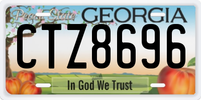 GA license plate CTZ8696