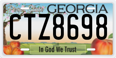 GA license plate CTZ8698