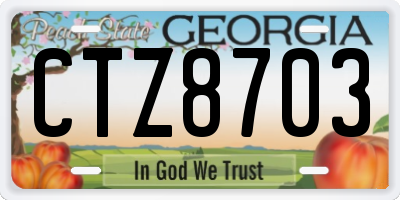 GA license plate CTZ8703