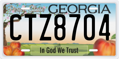GA license plate CTZ8704