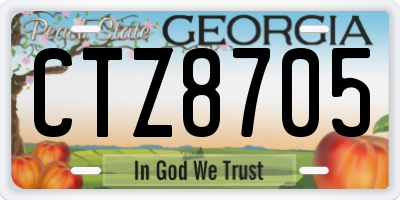 GA license plate CTZ8705