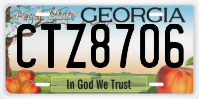 GA license plate CTZ8706