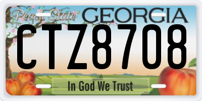 GA license plate CTZ8708