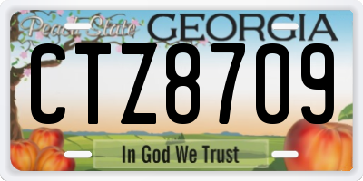 GA license plate CTZ8709