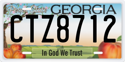 GA license plate CTZ8712