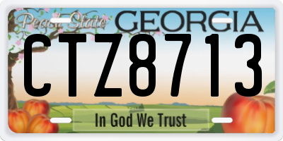 GA license plate CTZ8713