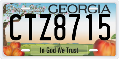 GA license plate CTZ8715