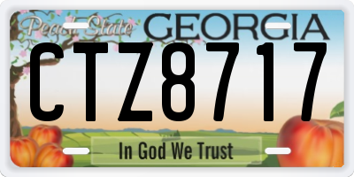 GA license plate CTZ8717