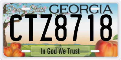 GA license plate CTZ8718