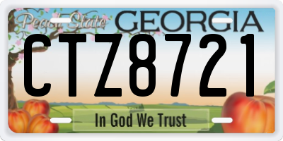 GA license plate CTZ8721