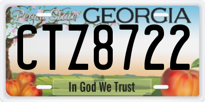 GA license plate CTZ8722