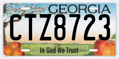 GA license plate CTZ8723