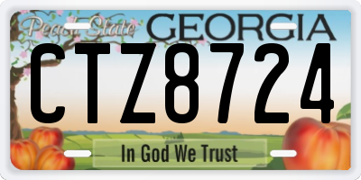 GA license plate CTZ8724