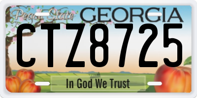 GA license plate CTZ8725