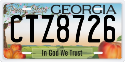 GA license plate CTZ8726