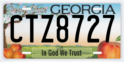 GA license plate CTZ8727
