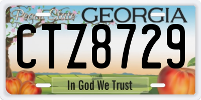 GA license plate CTZ8729