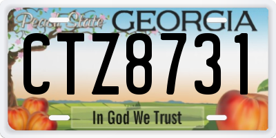 GA license plate CTZ8731